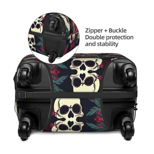 Colorful floral skulls Luggage Covers For Suitcase Approved,Suitcase Cover Protector Fit 18-32 InchLuggage, Small4