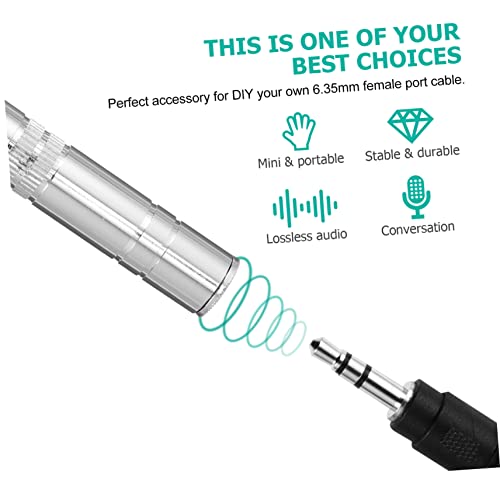 Adaptador de audio con conector de 6.35 mm estéreo miniatura 4