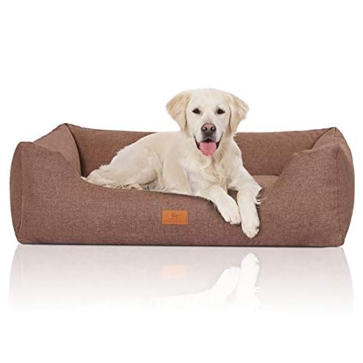 Knuffelwuff 14097-010 Hundebett Hundekörbchen Hundesofa Hundekissen Hundekorb Bezug Waschbar Lotte Xl Lichtbraun