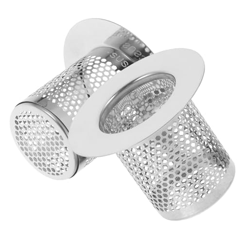 HOMSFOU 2 Piezas Filtrar Rejilla desague colador de desague Sink Strainer Grifo purificador de Agua Filtro de Drenaje de Metal Red de colador de Drenaje de Metal Acero Inoxidable Silver