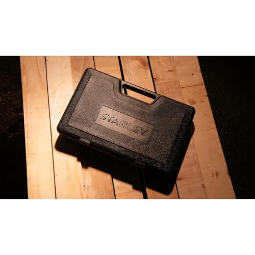 Image of STANLEY STMT79054 24-PIECE Hex Socket Set 1 /2 inch Drive With Ratchet, Comes in a Case, Chrome Vanadium Steel, Professional Tool Kit for Automotive, Plumbing, Garage & Home Repairs