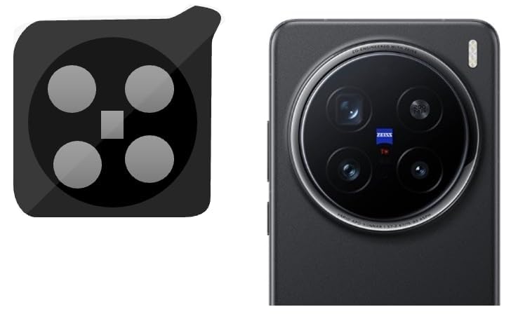 Image of HPTech Back Camera Lens Protector for Vivo X200 Ultra (1 Pack) | 9H Premium Tempered Glass | Ultra-Clear | Anti-Scratch | Easy Installation | Black