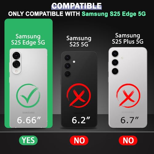 Image of TheGiftKart Tough Armor Bumper Back Cover Case for Samsung Galaxy S25 Edge 5G | Sliding Camera Cover, Kickstand & Ring Holder | 360 Protection Back Cover Case for Samsung S25 Edge (PC & TPU, Black)