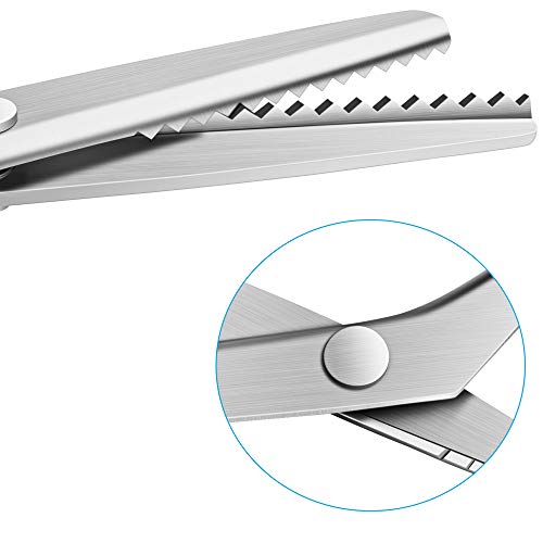 Yazemkel YABUYAJIANHONGH Pinking Shears Serrated,Comfort Grips Handled, Professional Dressmaking Sewing Craft Zig Zag Cut Scissors thumb #3