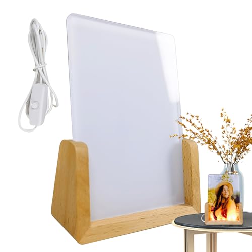 Marco LED para sublimación | Luces nocturnas de acrílico para sublimación | Soporte base para decoración de pantallas y manualidades, para casa, mujeres, hombres, mesilla de noche, dormitorio