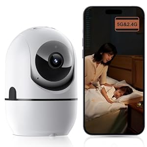 Security Cameras Wireless Indoor, 5G&2.4G WiFi Indoor Camera for Home Security, Pan/Tilt Baby/Pet Camera with Phone App, Motion Sensor & Night Vision, 2-Way Audio, TF/Cloud Storage