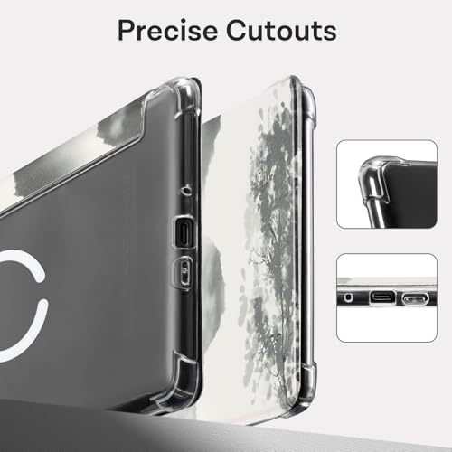 Image of CoBak Magnetic Case for 7 inch Kindle Paperwhite 12th Gen 2024 and Kindle Colorsoft - Compatible with iPhone MagSafe, for Samsung /Belkin /Anker Wireless Charging Pads, Clear Back Cover, Auto Sleep Wake