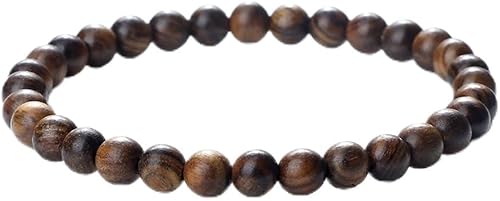 Razcus - Pulsera de cuentas de palisandro negro vintage para hombre, 680.394 in, redondas, de madera, pulseras elásticas para meditación para oración