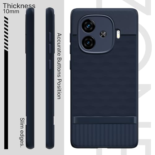 Image of Outlouders Back Cover for iQOO Neo 10R 5G / iQOO Z9 Turbo 5G / Vivo Y200 GT 5G | TPU Soft Flexible Shockproof | Full Camera Protection Back Case (Blue)