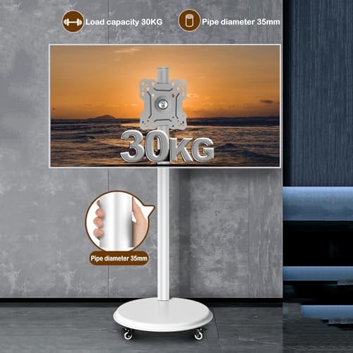 Soporte para TV LCD giratorio 360° de pie con ruedas miniatura 5