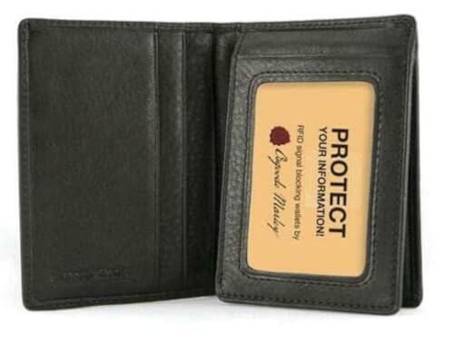 RFID Flipfold Mens Leather Wallet - Black