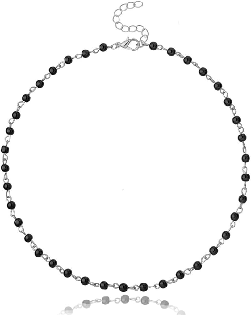 Yalice Beaded Choker Necklace Dainty Opal Birthstone Chokers Necklaces Jewelry for Women