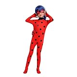 Ladybug Dress Costume for Girls Halloween Little Ladybug Costume with wig,Bag，Eyemask (Small(4-6years))
