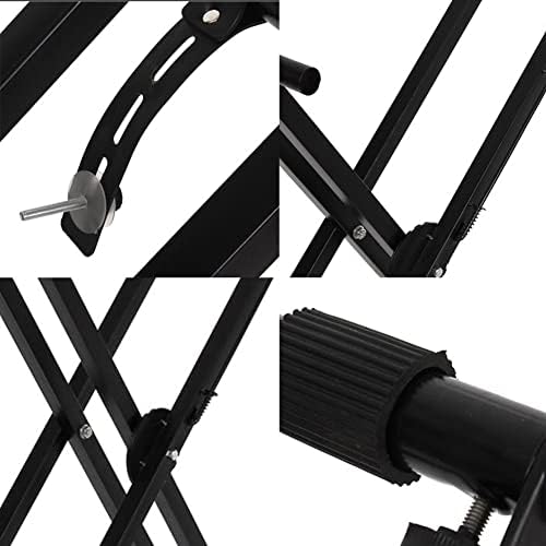 YAYADU-Storage Basket Keyboard Stand, Adjustable X Style Piano Keyboard Heavy Duty Premium Stand, Double Braced X Frame Keyboard Stand For Keyboards And Digital Pianos (Color : Black, Size : 96cm)