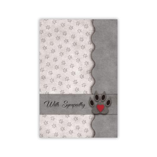 CutePoem Pet Sympathy Card for Dog Cat,Loss of Dog Cat Sympathy Gift,Pets Memorial Gifts,Pet Loss Sympathy Gift,Pets Bereavement Gifts with Heartfelt Healing Message Design