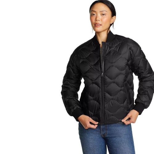Eddie Bauer Women\'s Shaw Down Bomber Jacket, Black, X-Large