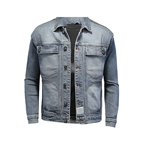Veste en jean homme avec motif à carreaux original et coupe cintrée