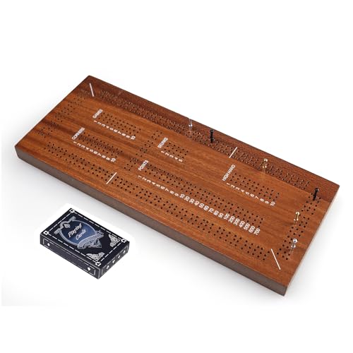Juego de Cribbage Triple Track en Madera para 3 Jugadores de STERLING Games, Tablero de 13 Pulgadas con Clavijas Metálicas, Baraja de Cartas y Bolsa de Transporte miniatura 2