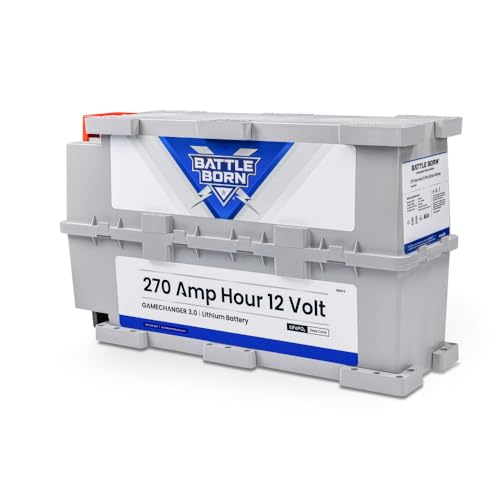 270Ah 12V Lithium-Ion (LiFePO4) RV, Van, Marine, Solar, & Off Grid Battery - Internal BMS, High & Low Temperature Protection - Battle Born Batteries