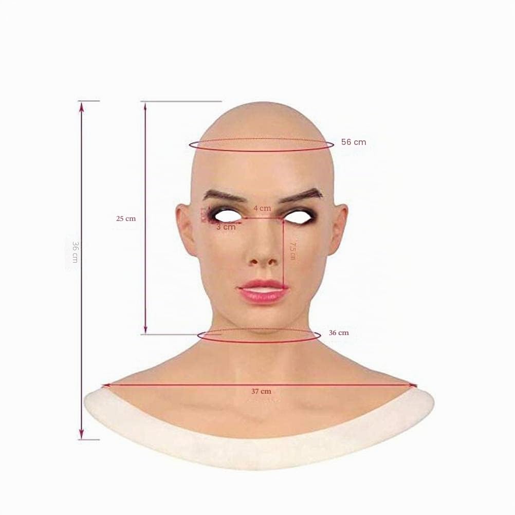Masque de tête réaliste en latex pour femme - Masque intégral en silicone - Cosplay - Drag Queen - Halloween