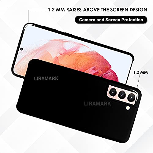 Image of LIRAMARK Liquid Silicone Soft Back Cover Case for Samsung Galaxy S21 (Black)