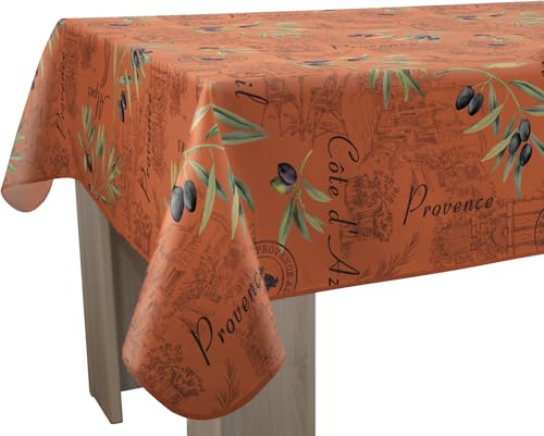 Le Linge de Jules Nappe Anti-Taches Provence tomette - Rectangle 150 x 240 cm