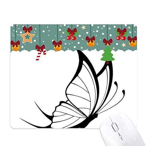 Tapis de souris de Noël papillon noir pour éviter les reflets et optimiser la glisse
