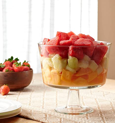 Godinger Trifle Bowl, Fruit Bowl, Italian Made Crystal Glass Footed Trifle Bowls, Dessert Display Cake Stand - Made In Italy #TOP4