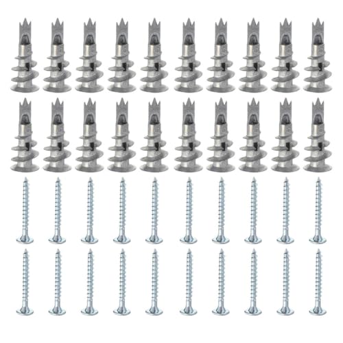 UKCOCO 50 Tornillos de Fijación Duraderos de Aleación de Zinc 13x32 Mm Autoperforantes 4,5x35 Mm para Reparación de Paredes y Fijación Segura, Paquete de 50 Juegos para Herramientas