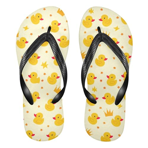 Burbuja Cute Rubber Ducks Flip Flops for Women Men, Soft Thong Sandals Rubber Slippers for Pool Beach Essentials