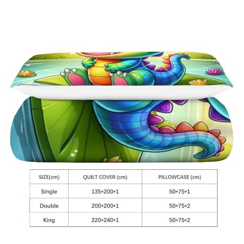 Housse de couette crocodile parure de lit douce pour chambre d'enfant