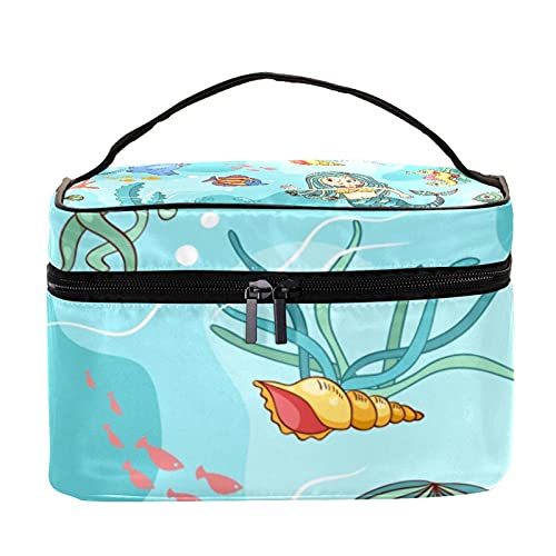 Sac de beauté pochette de cosmétiques sirène aux finitions soignées pour pinceaux
