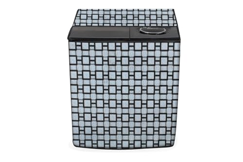 Image of Stylista PVC Washing Machine Cover Compatible for GODREJ 8KG Semi-Automatic Top Loading WS 800 PDS, Lattice Pattern Grey