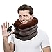 Cervical Neck Traction Device for Instant Neck Pain Relief Inflatable Adjustable Neck Stretcher Neck Support Brace Neck Traction Pillow for Home Use Neck Decompression(Brown)