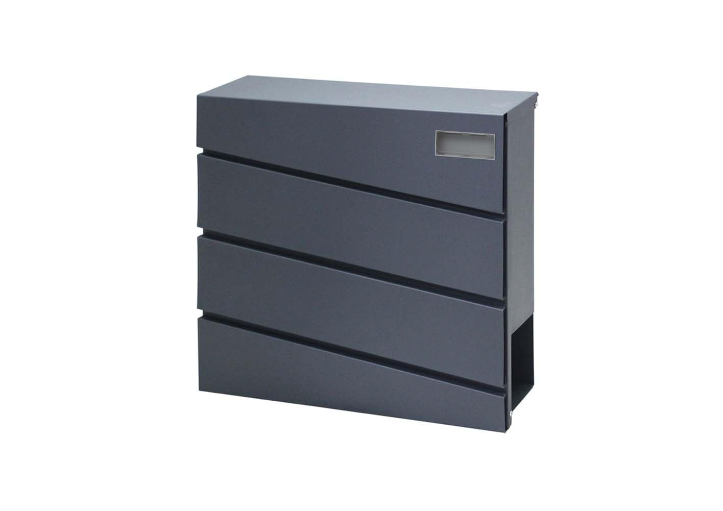 SCHARTEC Design Standbriefkasten SBS-SPB-1 freistehend anthrazit mit Zeitungsfach Briefkasten stehend Postkast