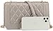 lola mae Crossbody Bags for Women Fashion Quilted Shoulder purse with Convertible Chain Strap Classic Satchel Handbag (Grey Brick-LM716)
