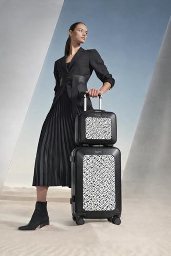 Image of Nautica Unisex 31L Cabin Trolley and Vanity Case Luggage Set | Robust ABS & Logo Print PU Hardshell Travel Combo | Smooth 8-Spinner Wheels | Lightweight Luggage for Weekend Trips and Vacations | Grey