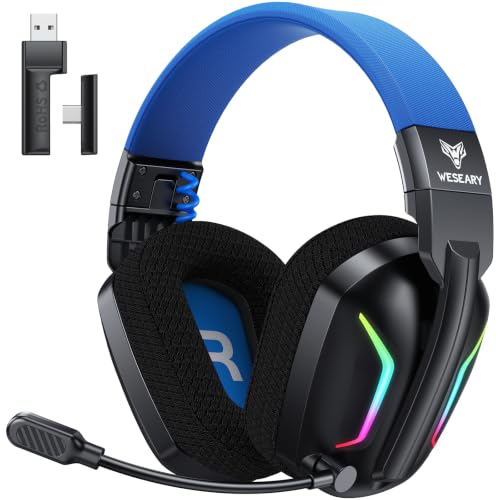 WESEARY Gaming Headset Wireless mit Mikrofon für PS5 PS4 PC Switch Handy – Ansicht 1