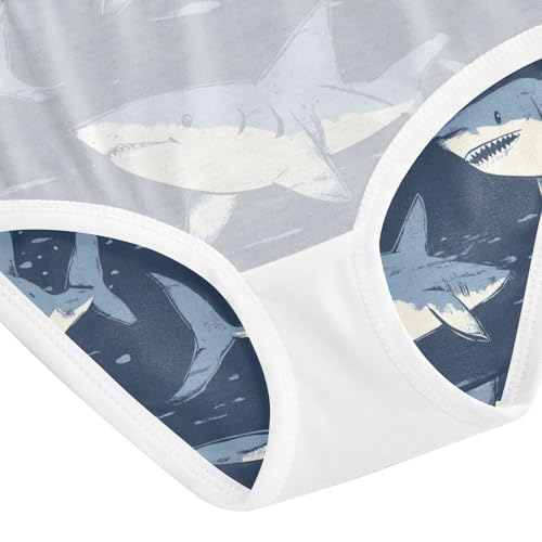 Wusikd Shark Animal Girls' Underwear Cotton Sea Funny Girls Briefs Soft Toddler Underwear 2T4