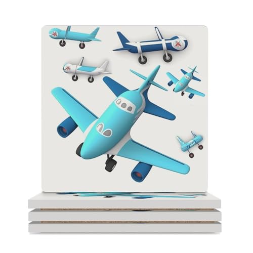 Dessous de verre avion lavables pour protéger la table à manger