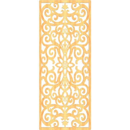 Image of Buel Decorative Pierced Fretwork Wood Wall Panels, 17 3 /8 inchW x 44 3 /8 inchH x 3 /8 inchT, Cherry
