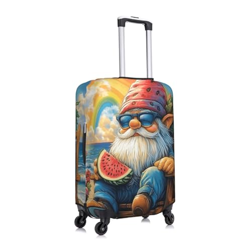 Summer Gnomes Print Travel Luggage Cover Elastic Baggage Protector For Men Women Fits 18-21 Inch Luggage3