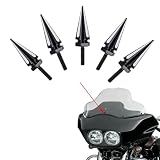 Windshield Bolts Motorcycle Fairing Spike Bolts Windscreen Screws Well Nut & Screw Kit Compatible with Harley Road Glide Windshield, SAE, Not Metric, 1/4' Longer Than OEM