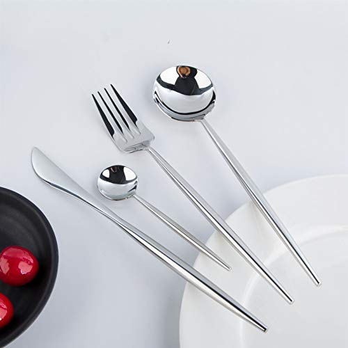 Ensemble de couverts noir et argent 30 pièces, cadeau idéal - 8