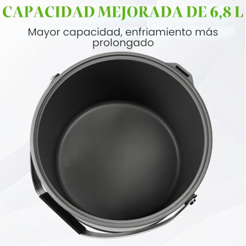 Cubitera aislada de doble pared en acero inoxidable de 6,8 L con tapa 8