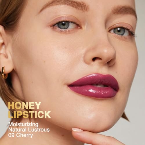 Image of evpct Plum Cherry Honey Lipstick Moisturizing Tinted Lip Balm for Old Women | Hydrating Formula Tinted Lip Oil Stick, Sheer Lightweight Softening, Shine Glowy Lipgloss Lips Color Tint Stain, Cruelty-Free