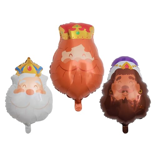 Globos de fiesta infantil, juego de 3 piezas con diseño de rey para la decoración, globos de festividades, para fiestas, carnaval, celebraciones familiares, fiestas al aire libre