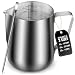 Frothing Pitcher - Best Milk Frother Steamer Cup - Easy to Read Creamer Measurements Inside - Foam Making for Coffee Matcha Chai Cappuccino Latte & Hot Chocolate - Stainless Steel 12oz/350ml