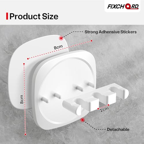 FIXCHORD Electric Toothbrush Head Holder, 2 Pieces, Bathroom Toothbrush Holder for Electric Toothbrushes with Strong 3M Sticker, Toothbrush Holder for Bathroom, White - Cosy Home Interiors FIXCHORD Electric Toothbrush Head Holder, 2 Pieces, Bathroom Toothbrush Holder for Electric Toothbrushes with Strong 3M Sticker, Toothbrush Holder for Bathroom, White - Image 2