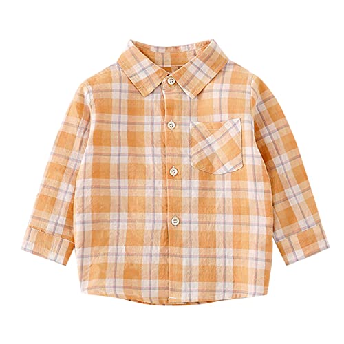 Toddler Kids Baby Boys Clothes Button Down Western Shirts Fall Outfit Toddler Buffalo Plaid Shirts Pocketed Coats